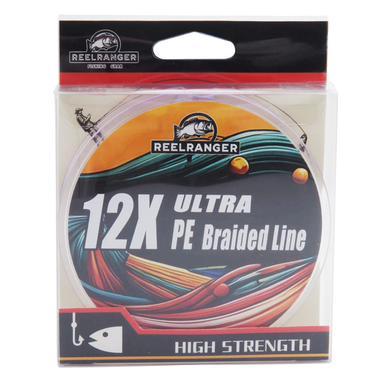 REELRANGER 12X Braided Fishing Line, Highly Abrasion Resistant, Improved Knot Strength, Ultra-Thin Diameter Superline, Zero Stretch & Memory, CFT “Color Fast Technology”, 75% Thinner Than Mono