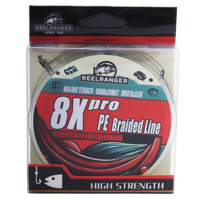 REELRANGER 8X Braided Fishing Line - Colorfast Braided Line, 100% Solution Dyed UHMWPE Fiber, Smooth & Strong Superline, Near Zero Stretch, Sensitive, High Abrasion Resistance