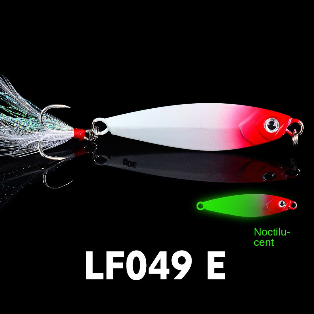 Luya Bait Fish Lead Iron Plate with Blood Trough Hook Metal Lure Lure Bait Slow Shake Bait Fishing Gear Fishing Tackle