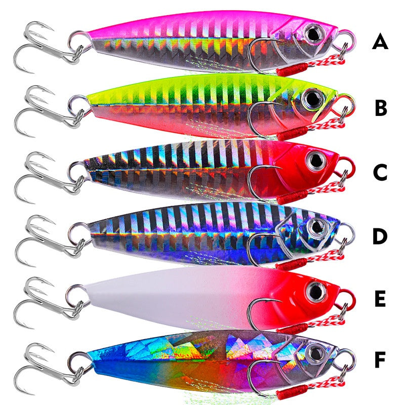 Luya Bait Fish Lead Iron Plate with Blood Trough Hook Metal Lure Lure Bait Slow Shake Bait Fishing Gear Fishing Tackle