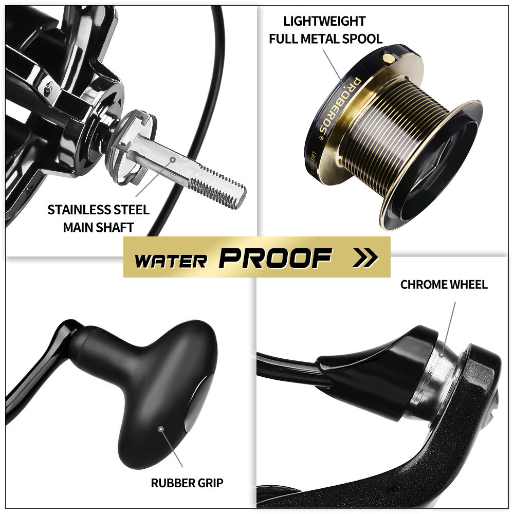 Pro Beros Metal Spinning Reel 4+1 Fishing Reel Fishing Reel Tossing Casting Rods Sea Fishing Rod Bait Casting Reel Fishing Gear Wholesale