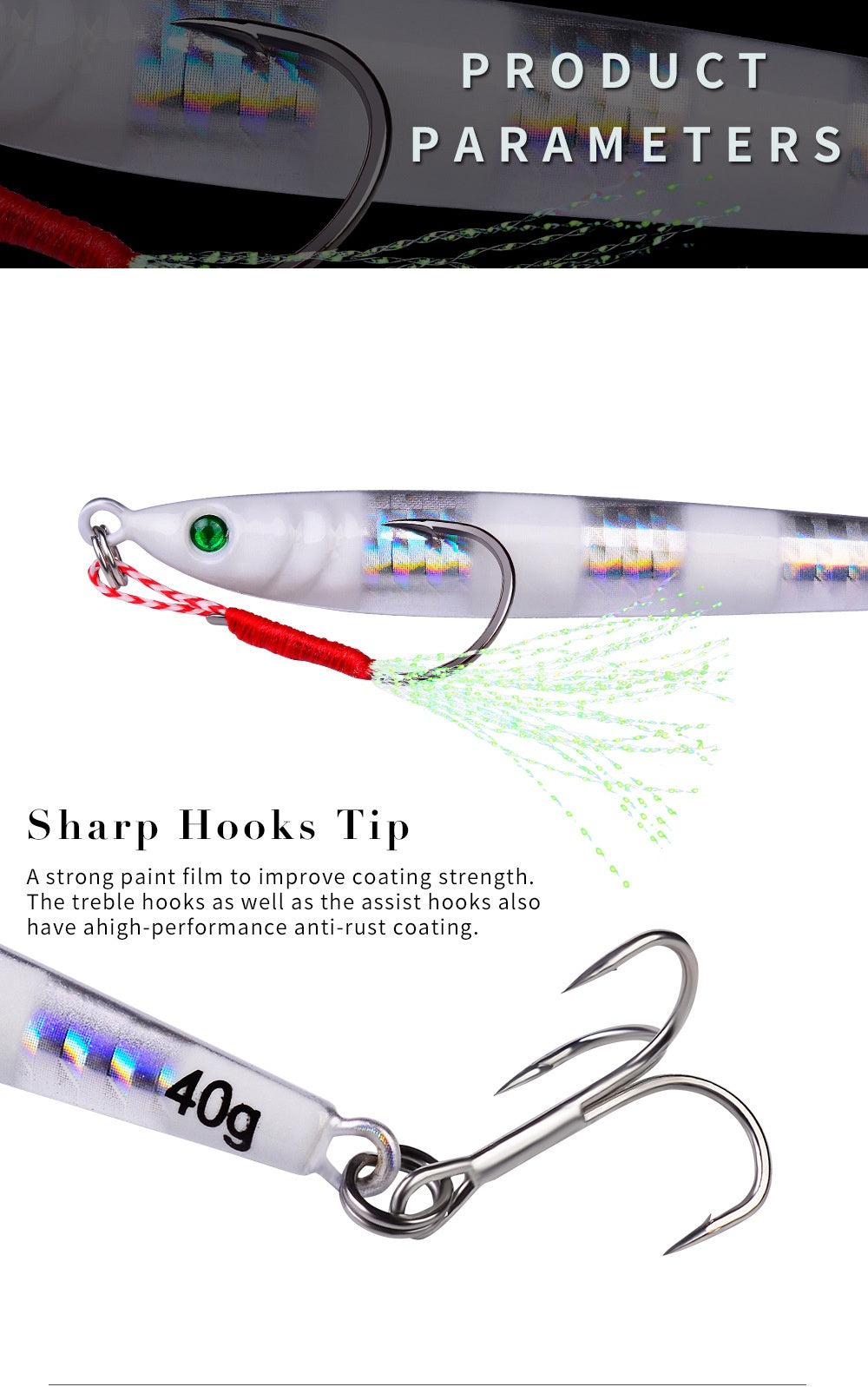 Brand Sea Fishing Metal Fish Lead Luya Bait 5 Color Hook Iron Plate Lure Luminous Lure Superbait Fishing Gear Wholesale