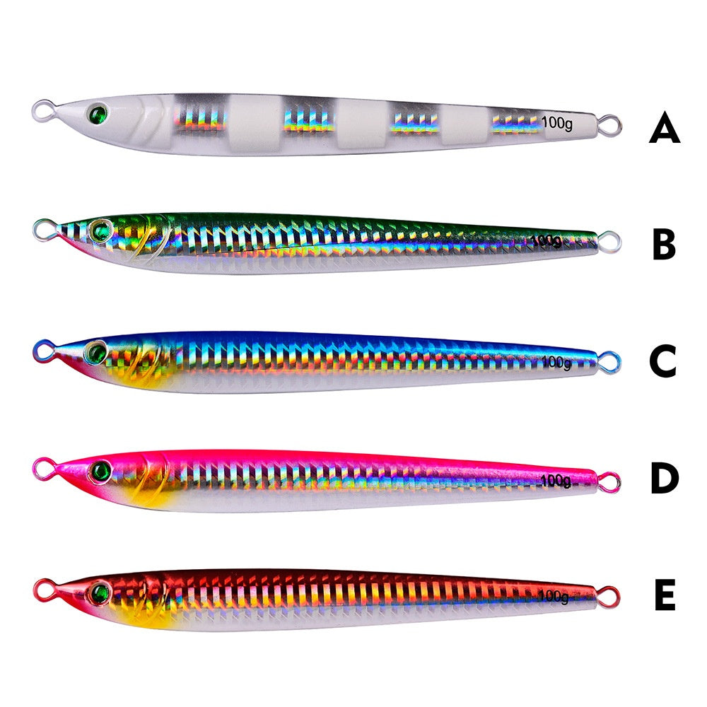 Brand Sea Fishing Metal Fish Lead Luya Bait 5 Color Hook Iron Plate Lure Luminous Lure Superbait Fishing Gear Wholesale