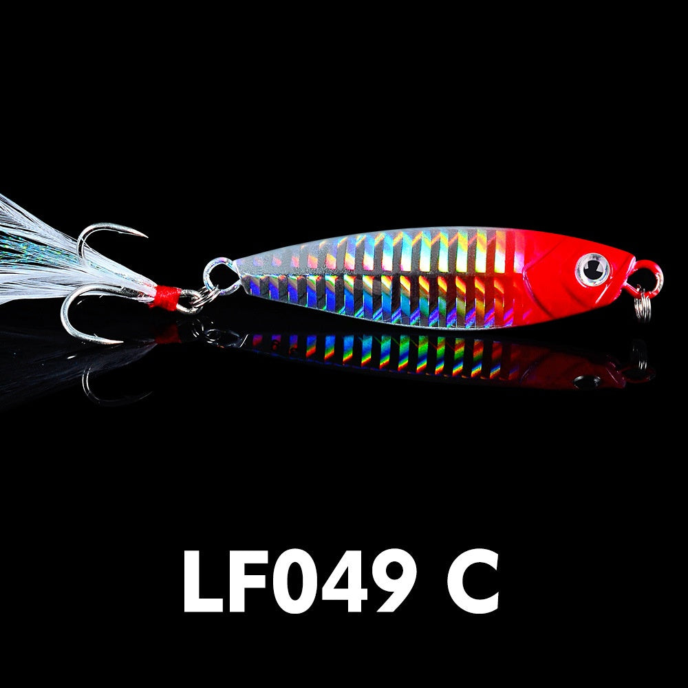 Luya Bait Fish Lead Iron Plate with Blood Trough Hook Metal Lure Lure Bait Slow Shake Bait Fishing Gear Fishing Tackle