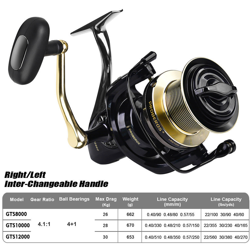 Pro Beros Metal Spinning Reel 4+1 Fishing Reel Fishing Reel Tossing Casting Rods Sea Fishing Rod Bait Casting Reel Fishing Gear Wholesale