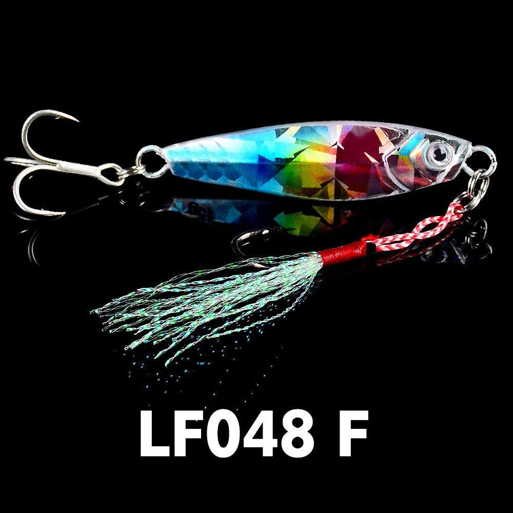 Luya Bait Fish Lead Iron Plate with Blood Trough Hook Metal Lure Lure Bait Slow Shake Bait Fishing Gear Fishing Tackle