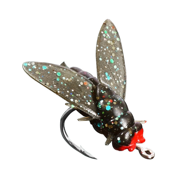 Cross-Border Lure Bionic Fly Fishing Bait with Wings Insect Fake Bait for Fish Species like Bream, Whitefish, Topmouth Culter, and Bass