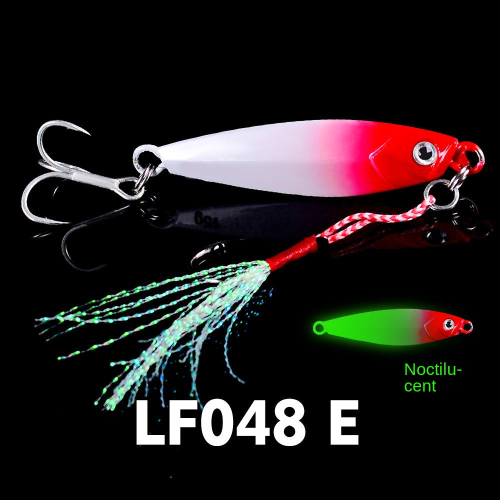 Luya Bait Fish Lead Iron Plate with Blood Trough Hook Metal Lure Lure Bait Slow Shake Bait Fishing Gear Fishing Tackle