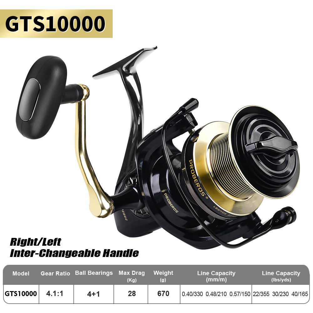 Pro Beros Metal Spinning Reel 4+1 Fishing Reel Fishing Reel Tossing Casting Rods Sea Fishing Rod Bait Casting Reel Fishing Gear Wholesale