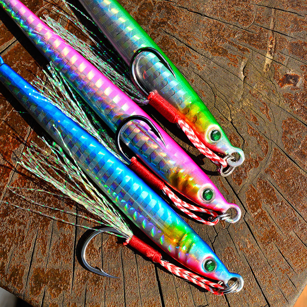 Brand Sea Fishing Metal Fish Lead Luya Bait 5 Color Hook Iron Plate Lure Luminous Lure Superbait Fishing Gear Wholesale