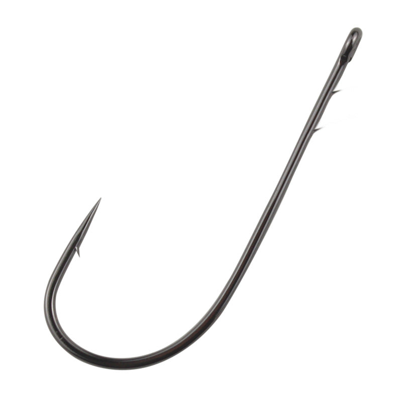 Premium Carbon Steel Straight Shank Hook Long Handle Drop Shot Hook Lead-Free Free Rig Fine Barb Bass Perch Soft Bait Hook Lure