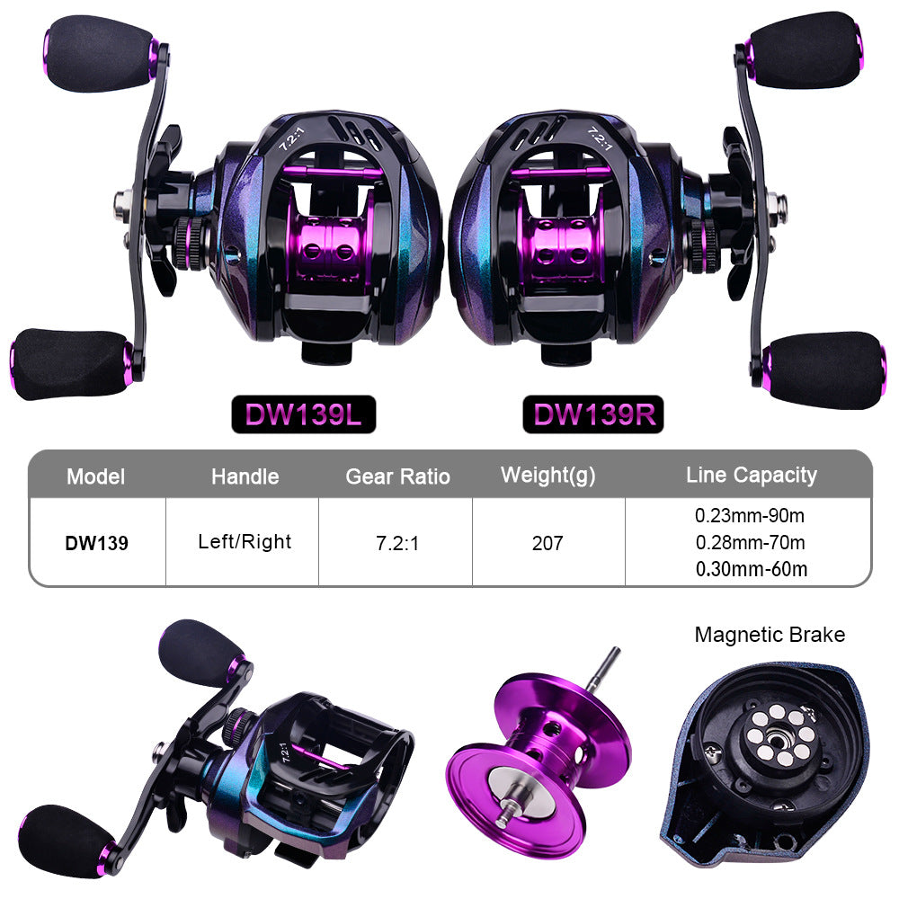 Metal Drip Wheel Lure Wheel 4+1 Axis Lure Fishing Wheel 7.2:1 Chameleon Colorful Sea Fishing Reel Fishing Wheel Wholesale