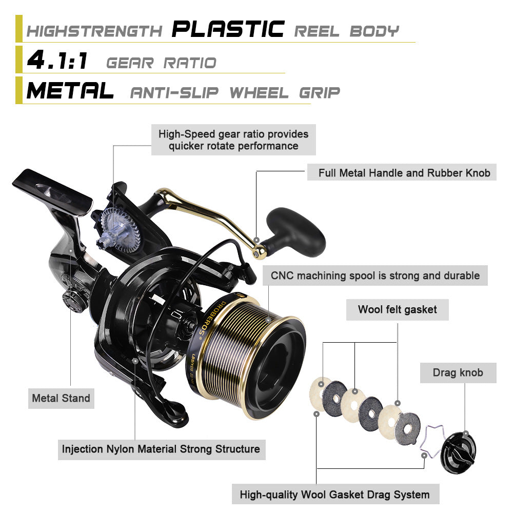 Pro Beros Metal Spinning Reel 4+1 Fishing Reel Fishing Reel Tossing Casting Rods Sea Fishing Rod Bait Casting Reel Fishing Gear Wholesale