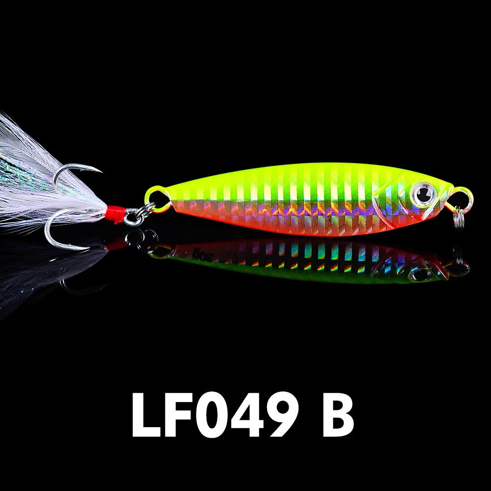 Luya Bait Fish Lead Iron Plate with Blood Trough Hook Metal Lure Lure Bait Slow Shake Bait Fishing Gear Fishing Tackle