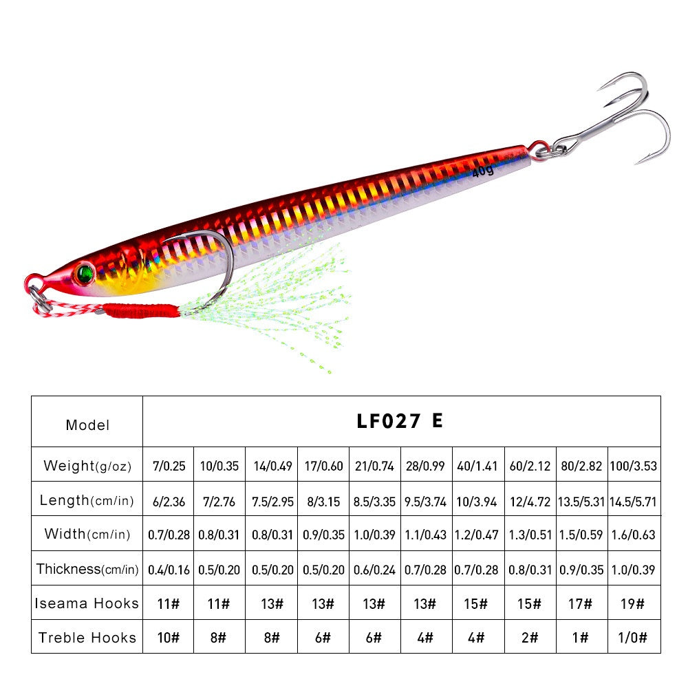 Brand Sea Fishing Metal Fish Lead Luya Bait 5 Color Hook Iron Plate Lure Luminous Lure Superbait Fishing Gear Wholesale