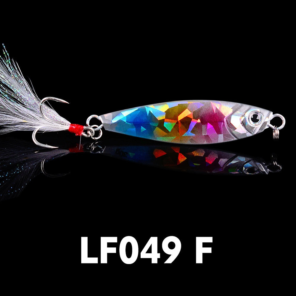 Luya Bait Fish Lead Iron Plate with Blood Trough Hook Metal Lure Lure Bait Slow Shake Bait Fishing Gear Fishing Tackle