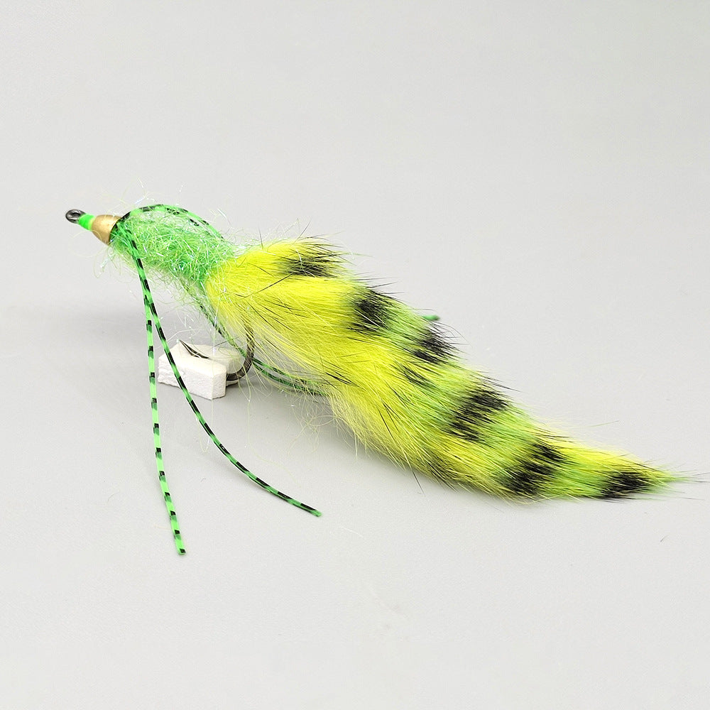 Tiger Striped Bristle Lure with Fly Hook Lure Bait Imitation Bait Fishing Gear Bait Fly Hook