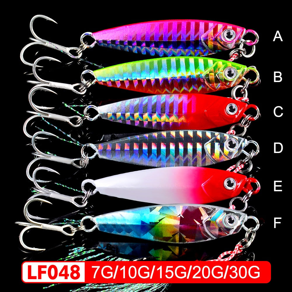 Luya Bait Fish Lead Iron Plate with Blood Trough Hook Metal Lure Lure Bait Slow Shake Bait Fishing Gear Fishing Tackle