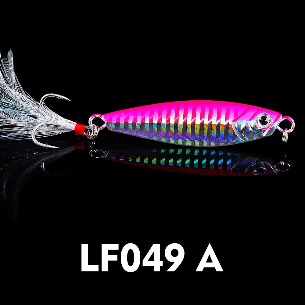 Luya Bait Fish Lead Iron Plate with Blood Trough Hook Metal Lure Lure Bait Slow Shake Bait Fishing Gear Fishing Tackle