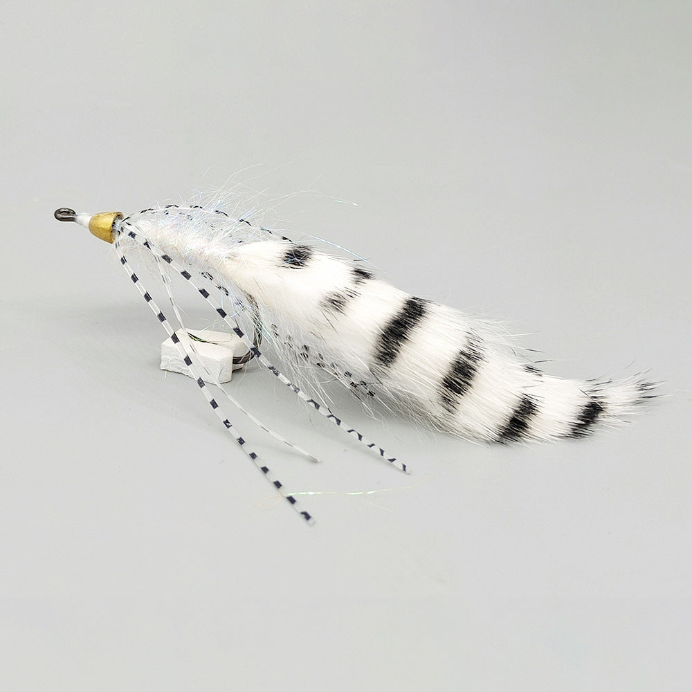 Tiger Striped Bristle Lure with Fly Hook Lure Bait Imitation Bait Fishing Gear Bait Fly Hook