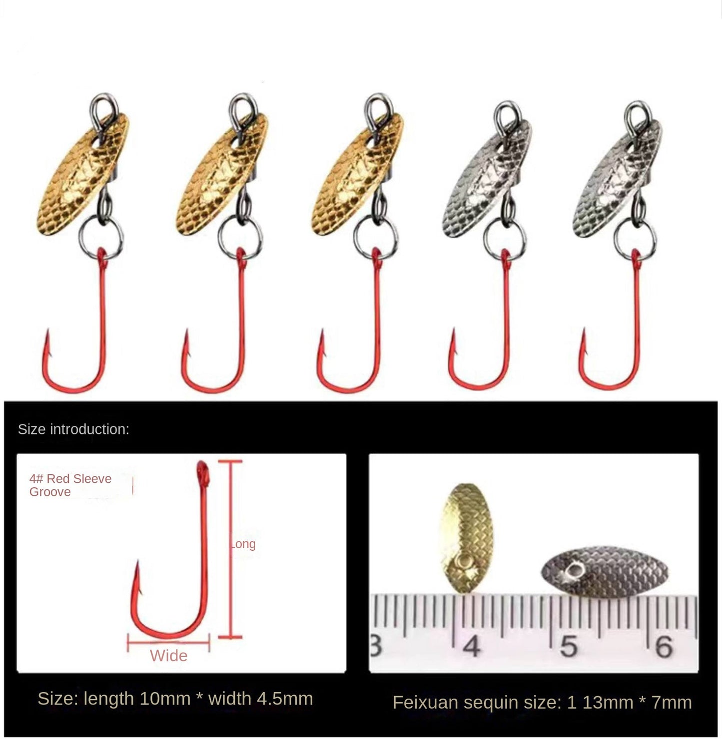 Poisonous Mosquito Fly Hook Double Hook Modified Spinning Lure Spinnerbait Shiner Bait Set for Horse Mouth White Strip Small Spinning Fake Bait